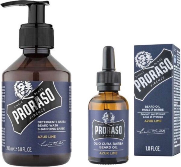 Proraso Azur Lime Set – Baardolie & Baardshampoo voor Optimale Verzorging