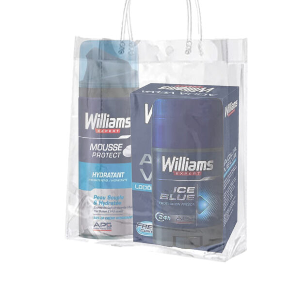 Williams Expert Geschenkset voor Mannen – Aftershave, Deo Stick & Scheerschuim – In een Transparant tasje