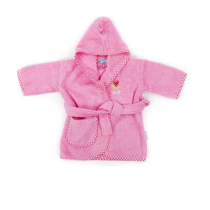 Baby badjas Lief Lifestyle! Licht Roze -Katoenen babybadjas met capuchon - kraamcadeau - 0-1 jaar