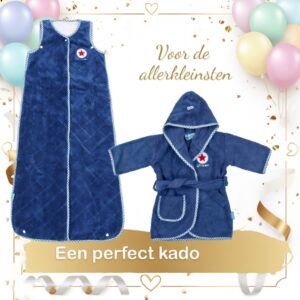 Geschenkset –Lief!- Slaapzak & Badjasje blauw – Zacht, Comfortabel - jongens- 1-2 jaar