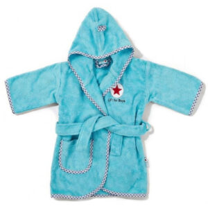 Baby badjas Lief Lifestyle! Katoenen babybadjas met capuchon - kraamcadeau - Turqoise 1-2 jaar - jongens